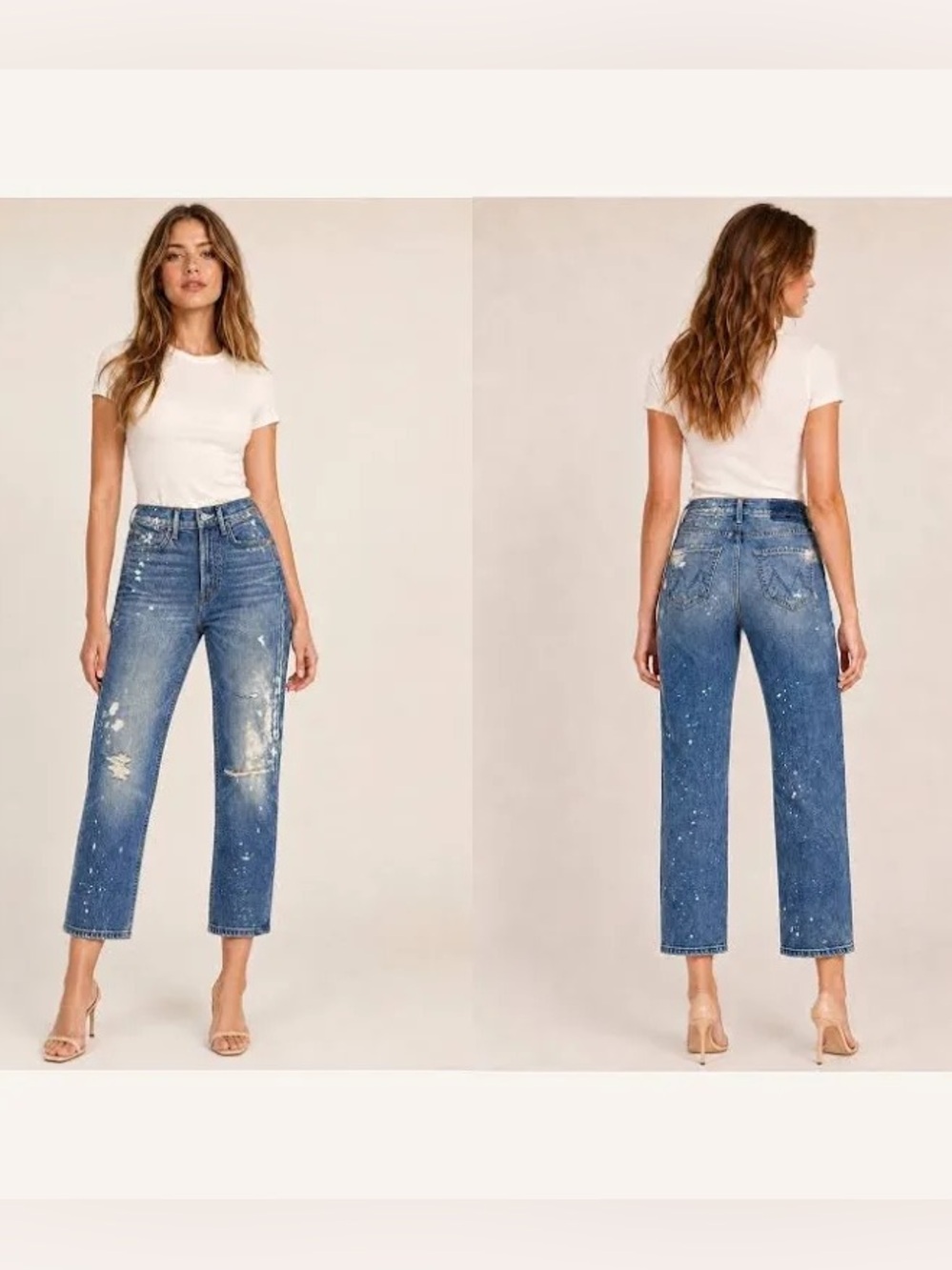Mother Superior High Waisted Rider Ankle Jeans Lol Distressed Denim Size 29